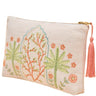 Powder Jute Zip Pouch Bag