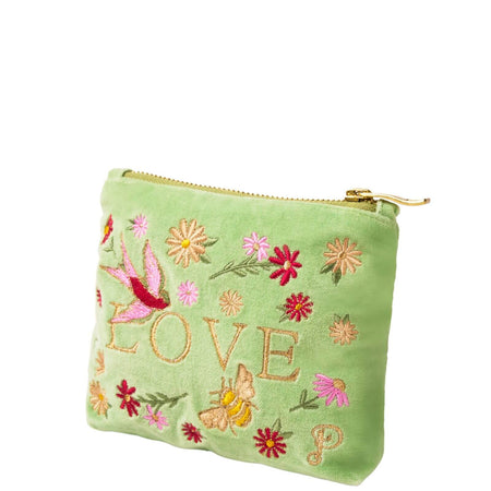 Powder Love Green Velvet Mini Pouch/Purse