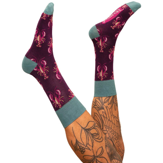 Powder Mens Lobster Socks - Purple