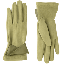 Pair of green gloves on a white background
