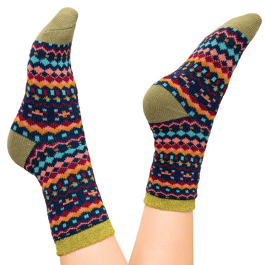 Powder Multi Stripe Cosy Socks - Ink