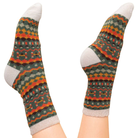 Powder Multi Stripe Cosy Socks - Sage