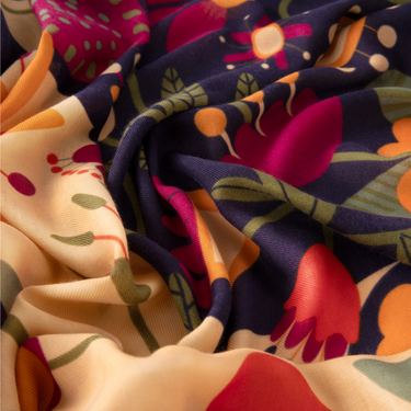 Close-up of colorful fabric with abstract patterns