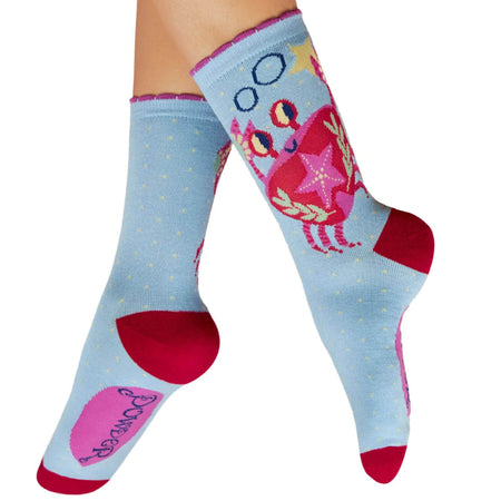 Powder Seafaring Crab Ladies Ankle Socks