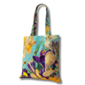 Tote bag with floral design on a white background