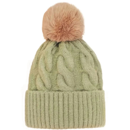 Powder Svana Bobble Hat - Sage