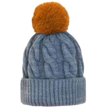 Powder Svana Bobble Hat - Denim