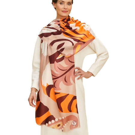 Powder Thrill Of The Tiger Print Scarf