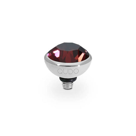 Qudo Bottone 10mm Silver Topper - Burgundy