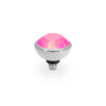 Pink gem ring topper with 'QUDO' branding on a white background