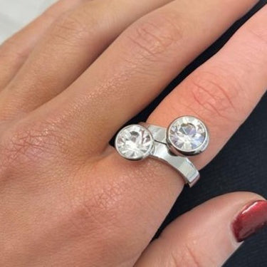 Qudo Due Ring Band - Silver