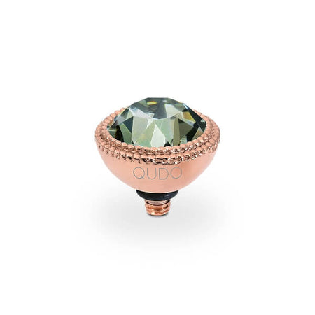 Qudo Fabero 11mm Rose Gold Topper - Black Diamond