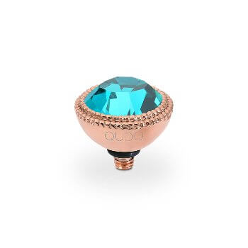 Qudo Fabero 11mm Rose Gold Topper - Blue Zircon