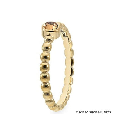 Qudo Matino Deluxe Gold Ring - Light smoked Topaz