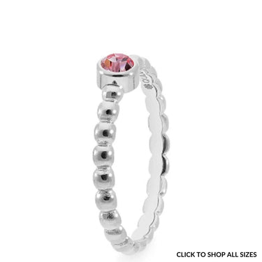 Qudo Matino Deluxe Silver Ring - Light Rose