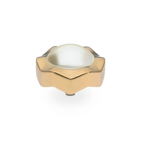 Qudo Nemoli 13mm Gold Topper - Cream Pearl