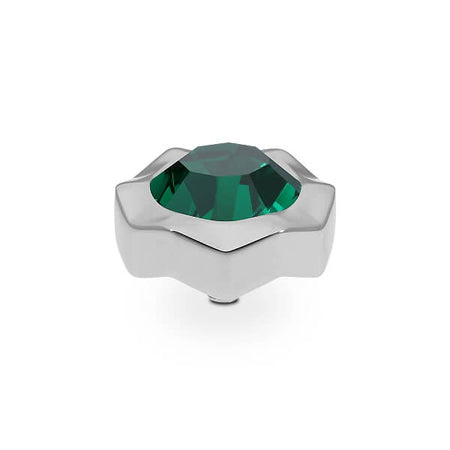 Qudo Nemoli 13mm Silver Topper - Emerald