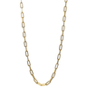 Gold chain necklace on a white background