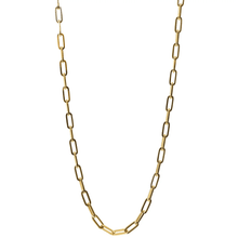 Gold chain necklace on a white background
