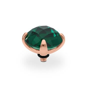 Qudo Seano 13mm Rose Gold Topper - Emerald