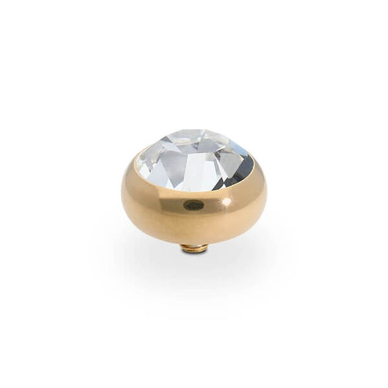 Qudo Sesto 10mm Gold Topper -  Clear Crystal
