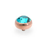 Qudo Sesto 10mm Rose Gold Topper - Blue Zircon