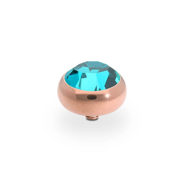 Qudo Sesto 10mm Rose Gold Topper - Blue Zircon