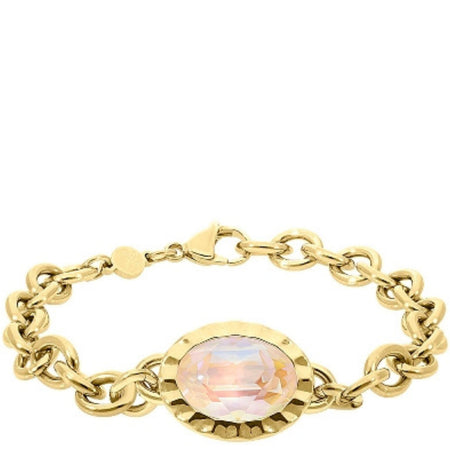 Qudo Tivola Gold Chunky Link Bracelet - Ivory Cream Delite