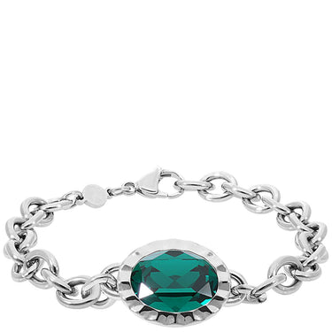 qudo-tivola-silver-chunky-link-bracelet-emerald