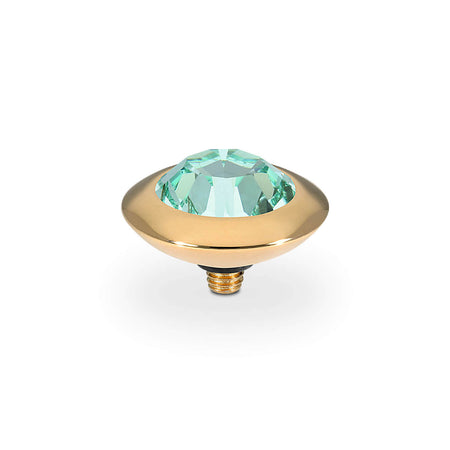 Qudo Tondo 13mm Gold Topper - Chrysolite