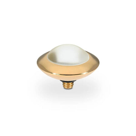 Qudo Tondo 13mm Gold Topper - Cream Pearl