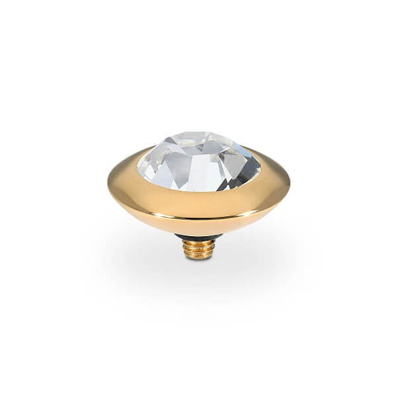 Qudo Tondo 13mm Gold Topper - Crystal Clear