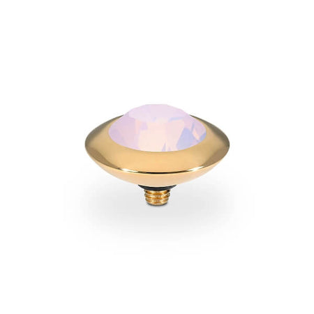 Qudo Tondo 13mm Gold Topper - Rose Opal