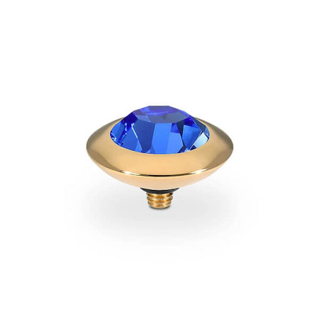 Qudo Tondo 13mm Gold Topper - Sapphire