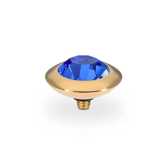 Qudo Tondo 13mm Gold Topper - Sapphire