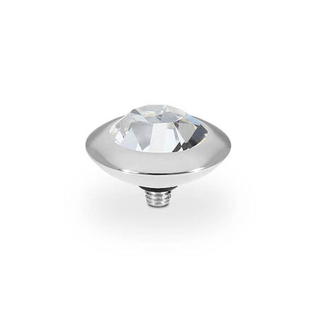 Qudo Tondo 13mm Silver Topper - Clear Crystal