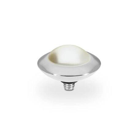 Qudo Tondo 13mm Silver Topper - Cream Pearl