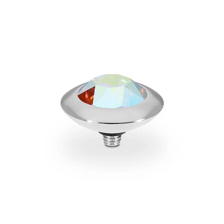 Qudo Tondo 13mm Silver Topper - Crystal Aurora Boreale