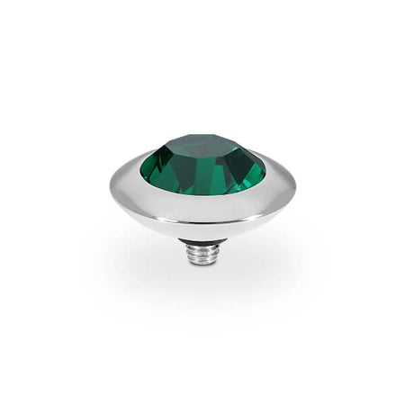 Qudo Tondo 13mm Silver Topper - Emerald