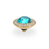 Qudo Tondo Deluxe 13mm Gold Topper - Blue Zircon