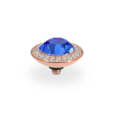 Qudo Tondo Deluxe 13mm Rose Gold Topper - Sapphire