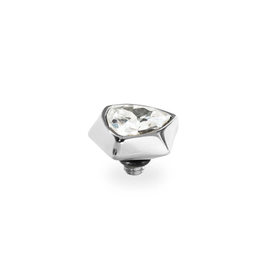 Decorative knob with crystal-like design on a white background