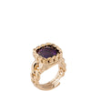 Rebecca Cocktail Gold Chunky Boxy Ring - Purple