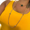 Rebecca Cocktail Gold Curb Chain Long Length Necklace