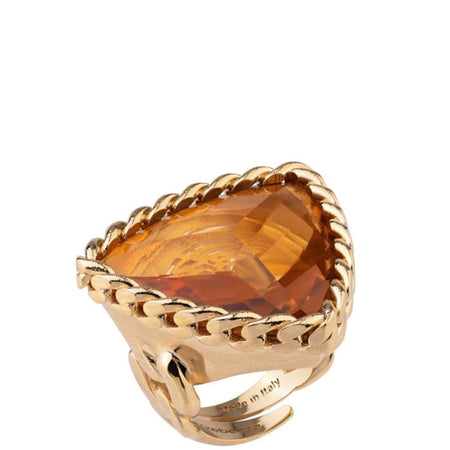 Rebecca Cocktail Gold Large Triangle Ring - Golden