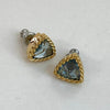 Rebecca Cockatail Gold Triangle Stud Earrings - Light Blue