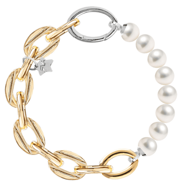 rebecca-diva-gold-chunky-oval-link-pearl-bracelet