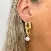 rebecca-diva-gold-chunky-oval-link-pearl-drop-earrings