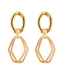 Rebecca Diva Gold Dainty Texture Linked Drop Earrings