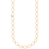 Gold chain necklace on a white background